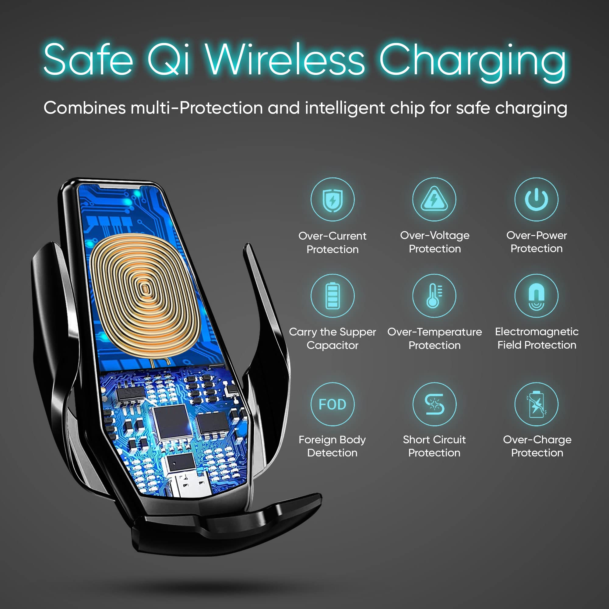 Amazon.co.jp: zicBee 15W ワイヤレス車載充電器 Qi高速充電自動